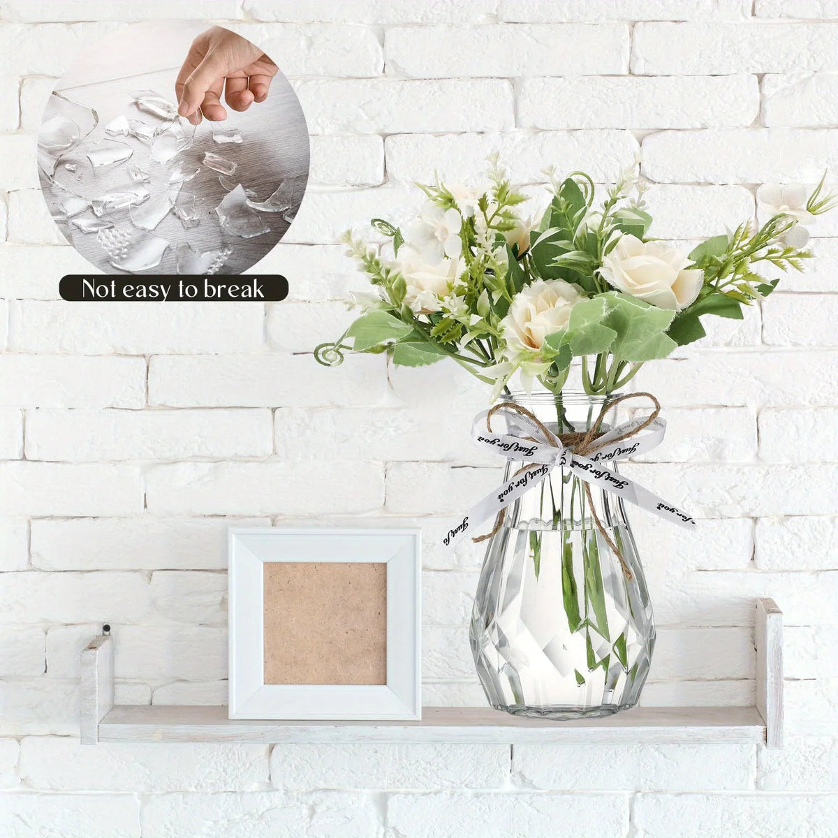 Set of four diamond-cut plastic vases as matching centerpiece for parties