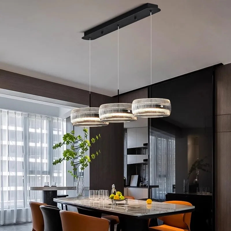 Glass Stone Linear Chandelier