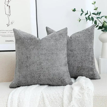 Cross-Stitch Chenille Pillow Cover