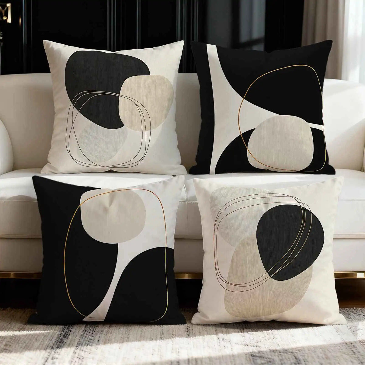 Geometric Print Throw Pillow Cover