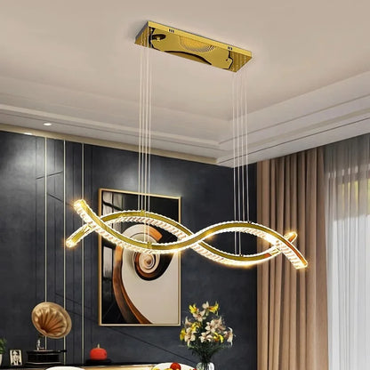 Crystal bar chandelier at 39.4 in length with a 39.4 in cord drop