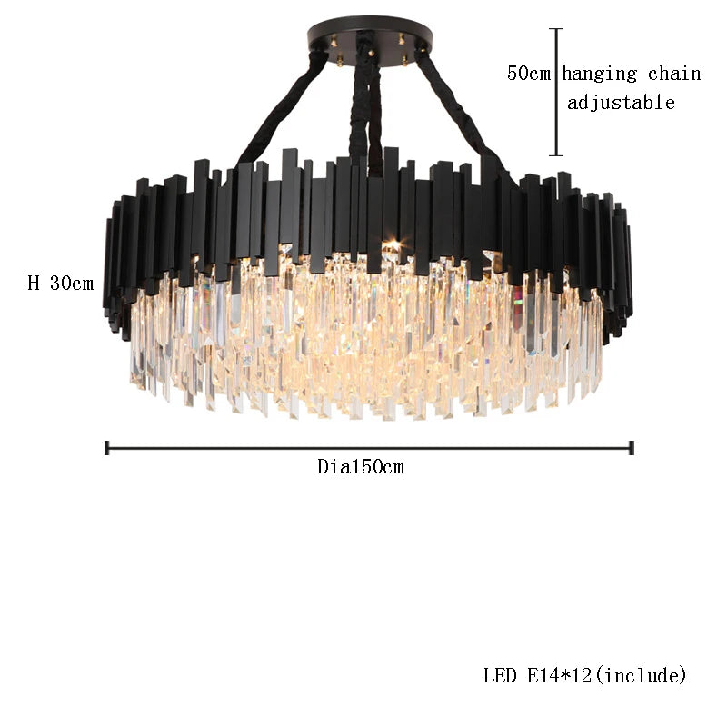 Gold crystal chandelier at 15.7 in diameter for a bedroom ceiling