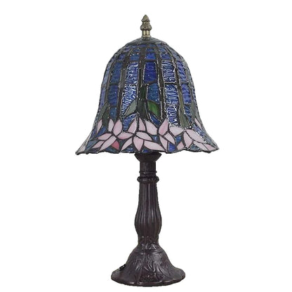 Tiffany water lily lamp switched off under daylight showing glass colour