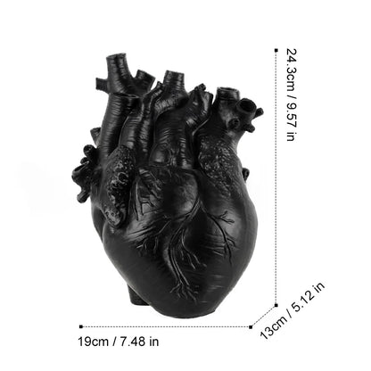 Heart-shaped resin vase creative home decor crafts display