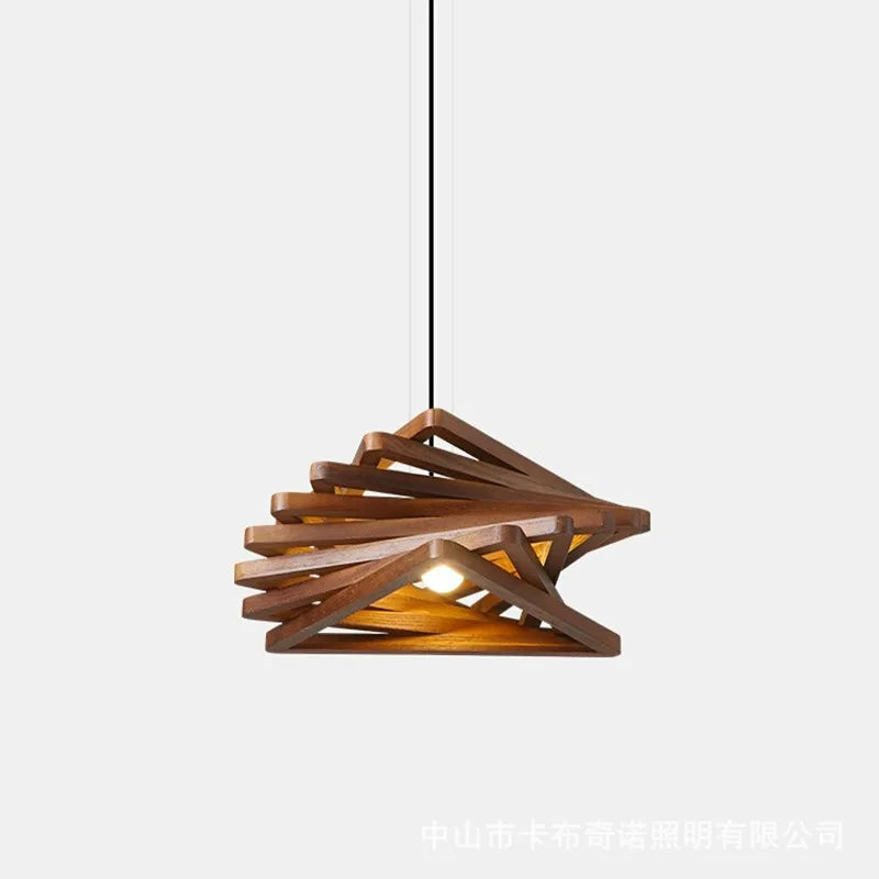 Solid Wood Pendant Light
