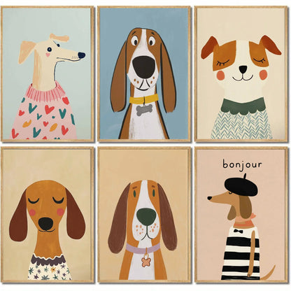 Minimalist Dog Portrait Dachshund Canvas Wall Art