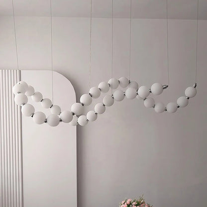 Minimalist linear strip chandelier with an acrylic diffuser bar