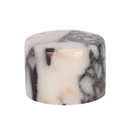 Natural marble texture detail close-up on rechargeable table lamp