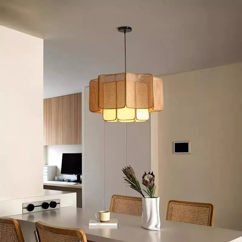Wicker Globe Pendant Light