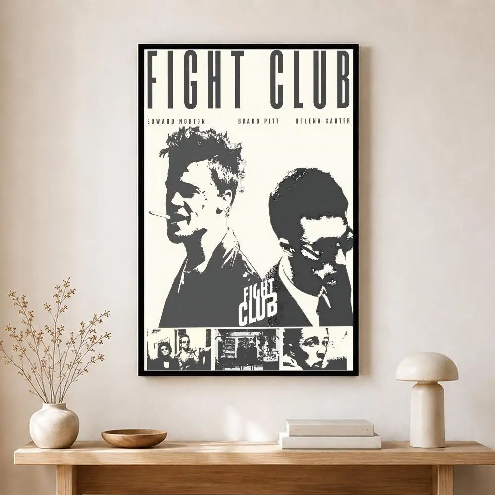 Fight Club Movie Retro Art Canvas Wall Art Poster