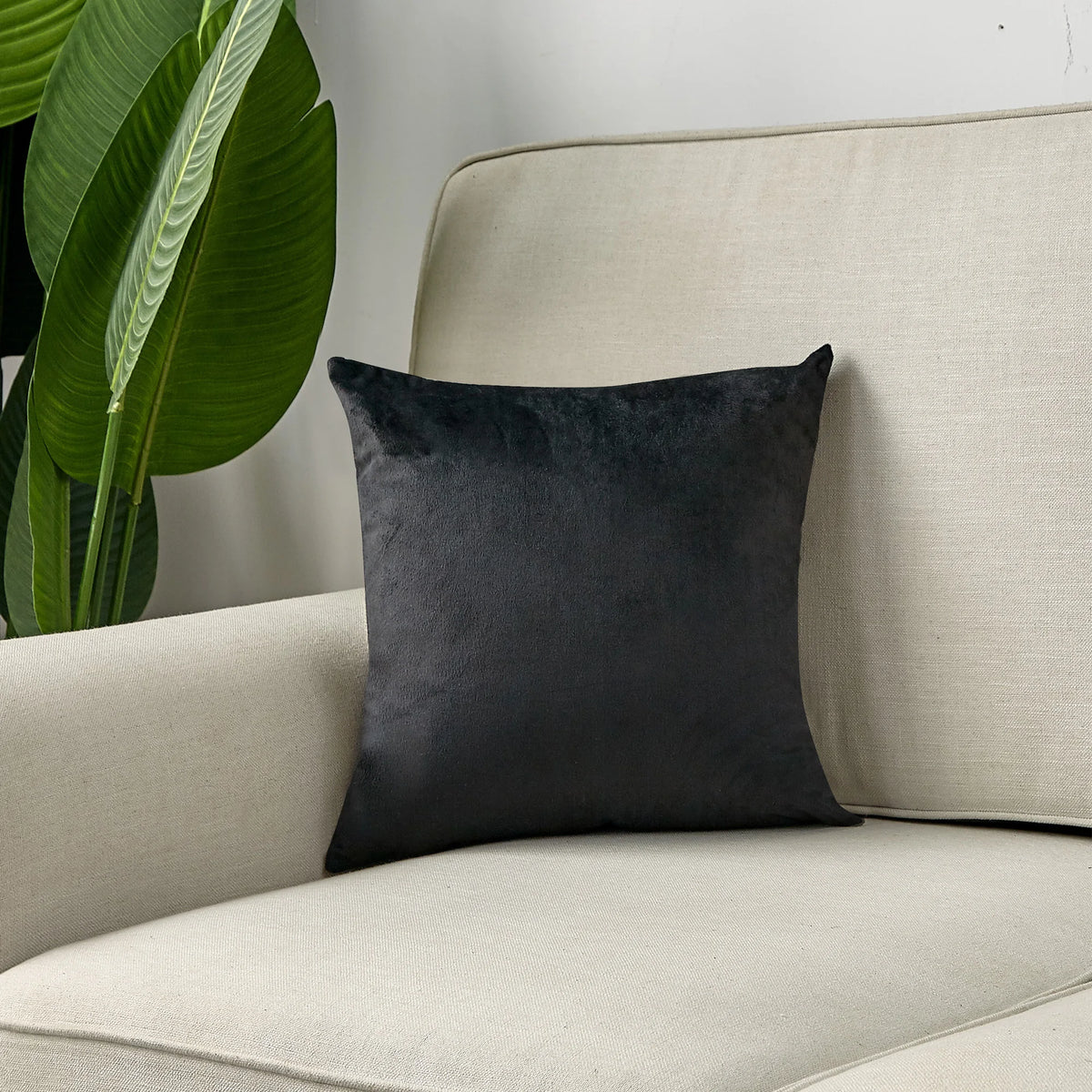 Black Velvet Throw Pillow Cover — styling detail