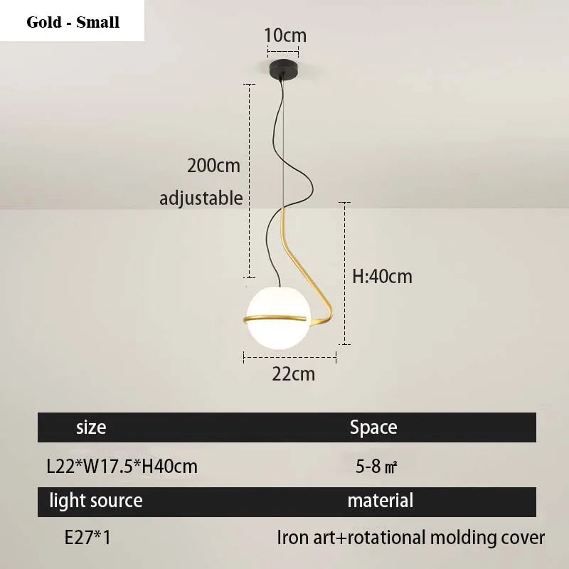 Italian Minimalist Globe Pendant Light