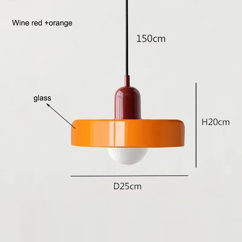 Orange glass chandelier profile with bulb included and no dimming