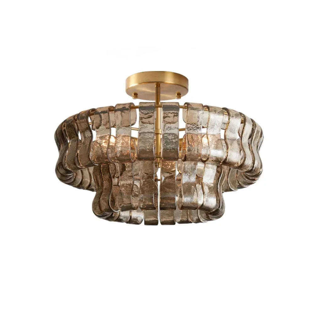 Murano style chandelier with warm light 3000K and push button switching