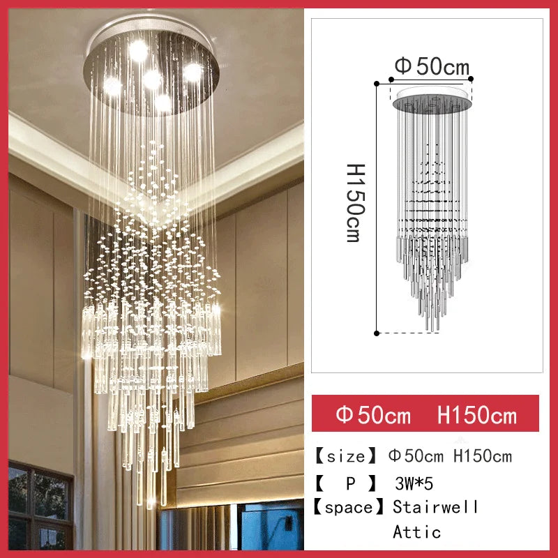 Assembled K9 crystal chandelier with downward facing shades