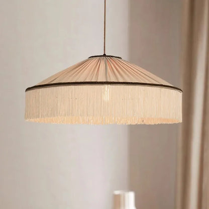 Boho Cloth Tassel Pendant Light