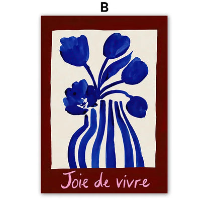 Abstract Floral Line Art Portrait Canvas Wall Art