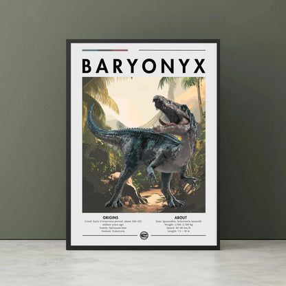 Dinosaur Spinosaurus Prehistoric Canvas Wall Art Poster