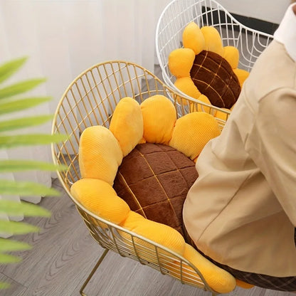 Sunflower Plush Decorative Pillow — styling detail