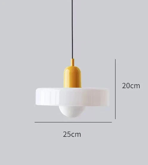 Small coloured glass chandelier lighting a 3 to 5 square metre area