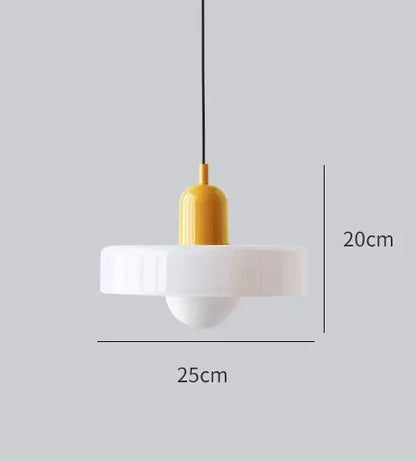 Small coloured glass chandelier lighting a 3 to 5 square metre area