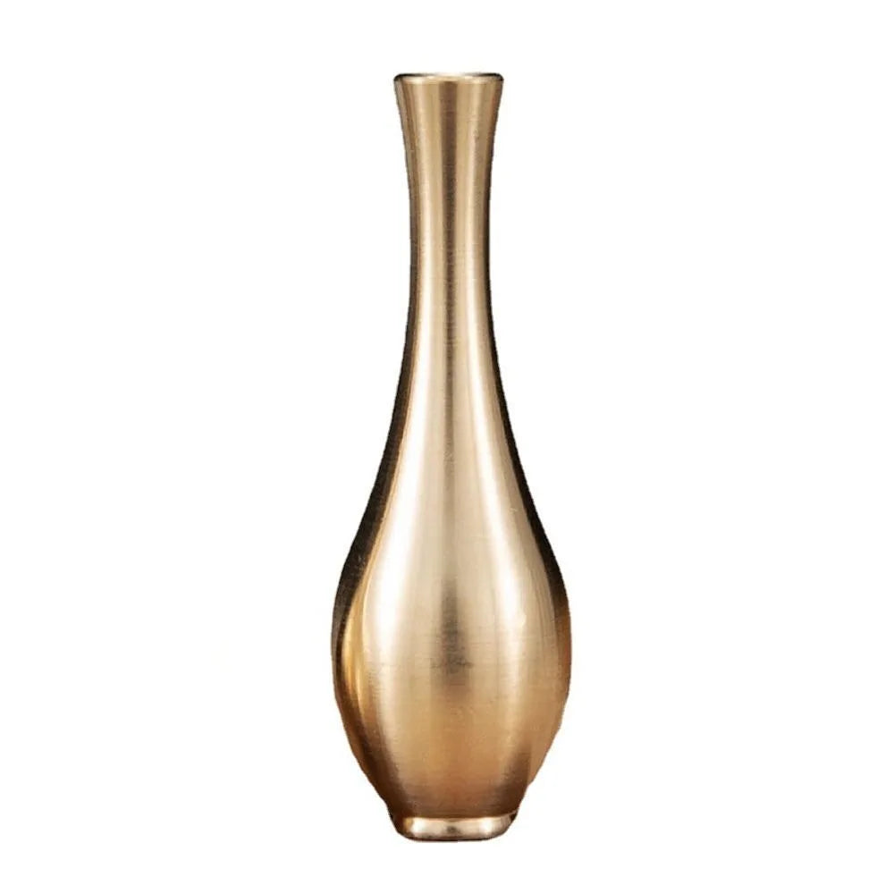 Mini copper antique vase desktop plant ornament living room
