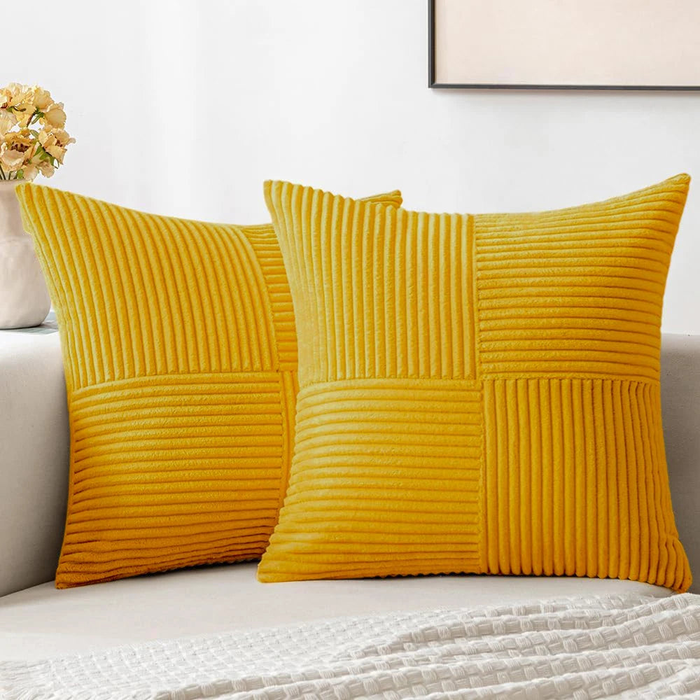 Boho Patchwork Corduroy Pillow Cover