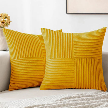 Boho Patchwork Corduroy Pillow Cover