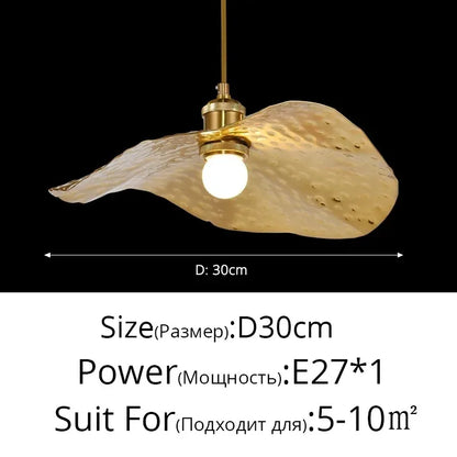 Hammered Brass Lotus Pendant