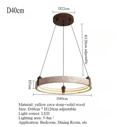 Travertine Ring LED Pendant Light