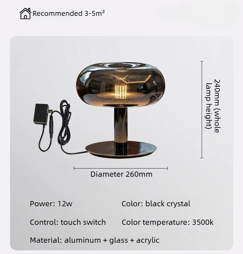 Silver jellyfish touch lamp in soft ambient lifestyle setting