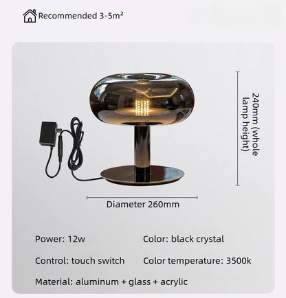 Silver jellyfish touch lamp in soft ambient lifestyle setting