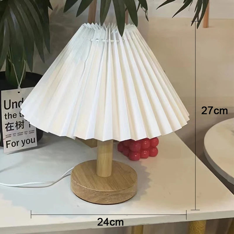 Pleated table lamp red variant warm light atmospheric bedroom
