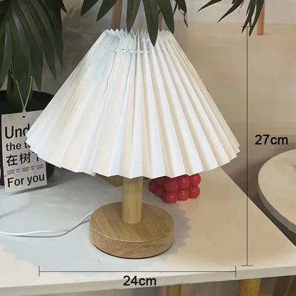 Pleated table lamp red variant warm light atmospheric bedroom