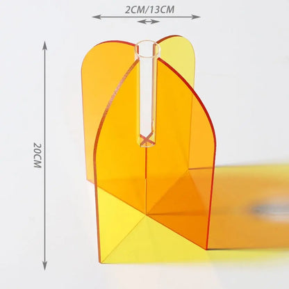 Geometric Acrylic Flower Vase Rainbow Modern Art | Aurelia