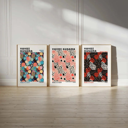 Yayoi Kusama Floral 3-Piece Canvas Wall Art Set