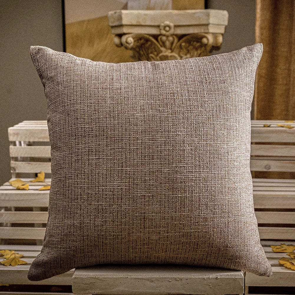 Solid Fabric Throw Pillow Cover — styling detail