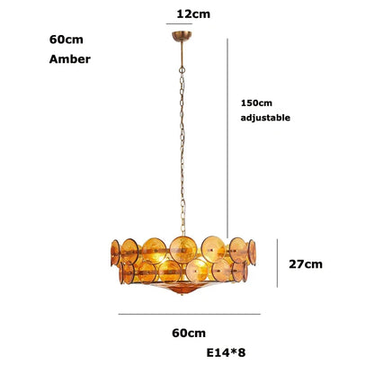 Blue stained glass chandelier at 23.6 in across for a bedroom