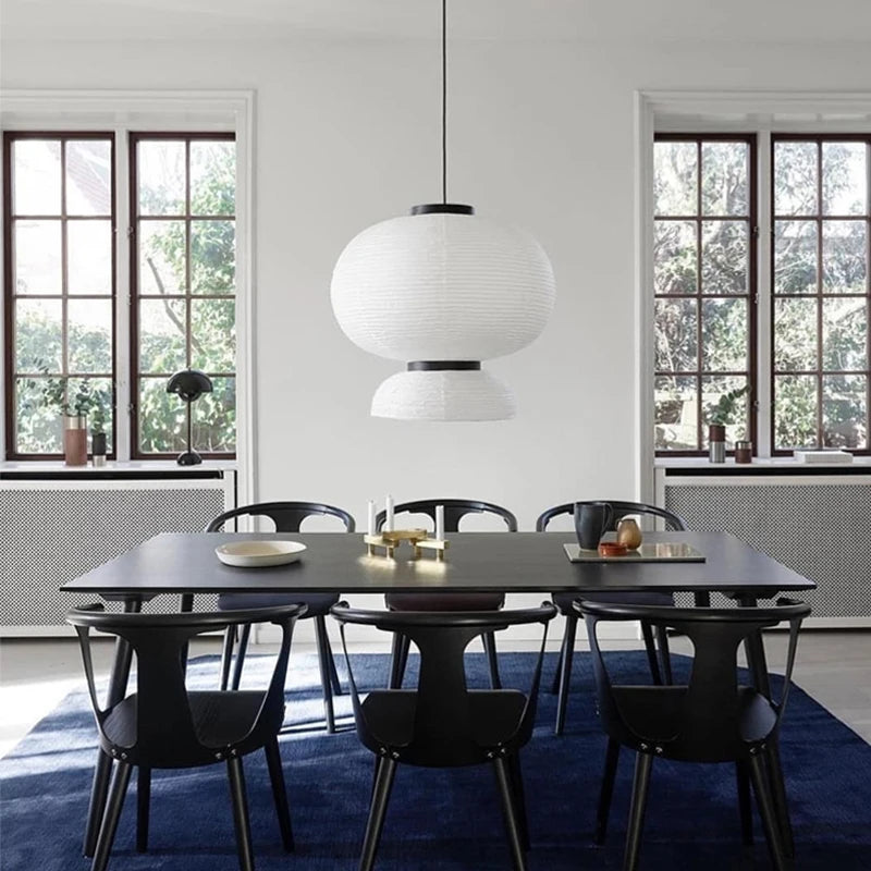 Paper chandelier in the 27.6 in size, sized for a dining table or living room