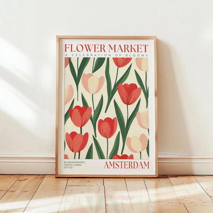 Nordic Floral Market Abstract Canvas Wall Art