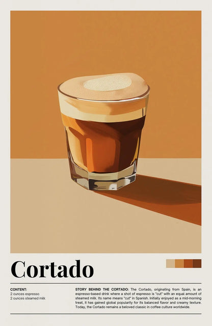 Retro Cafe Cocktail Cappuccino Canvas Wall Art