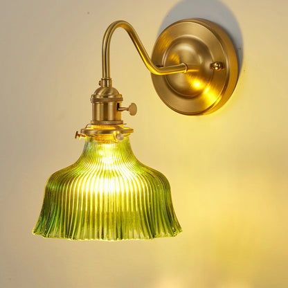 brass wall sconce, front view on white background