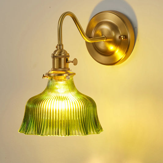 brass wall sconce, front view on white background