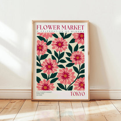 Nordic Floral Market Abstract Canvas Wall Art