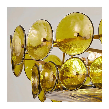 Retro glass chandelier shades offered in white, green and orange glass