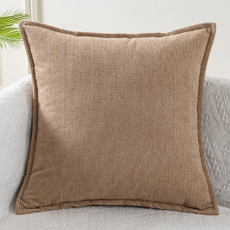 Solid Fabric Throw Pillow Cover — styling detail
