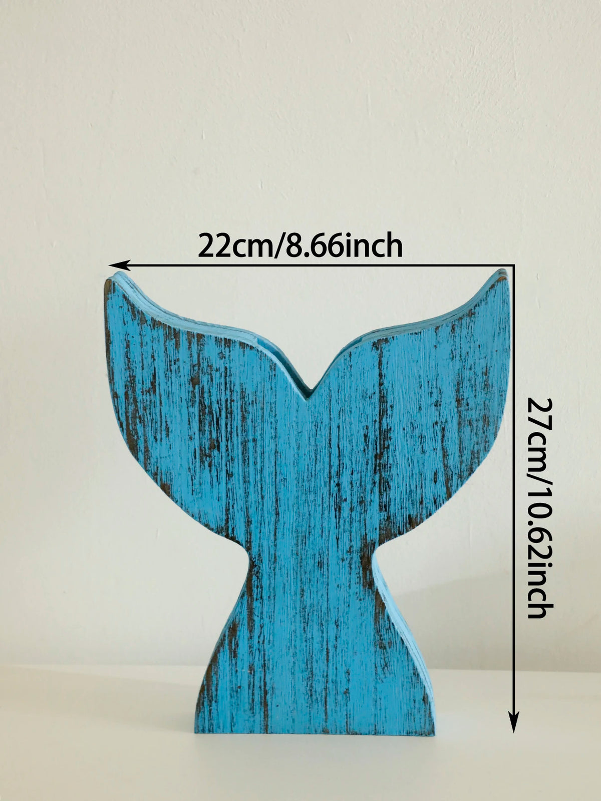Nautical wooden vase whale tail coastal boho dried flower