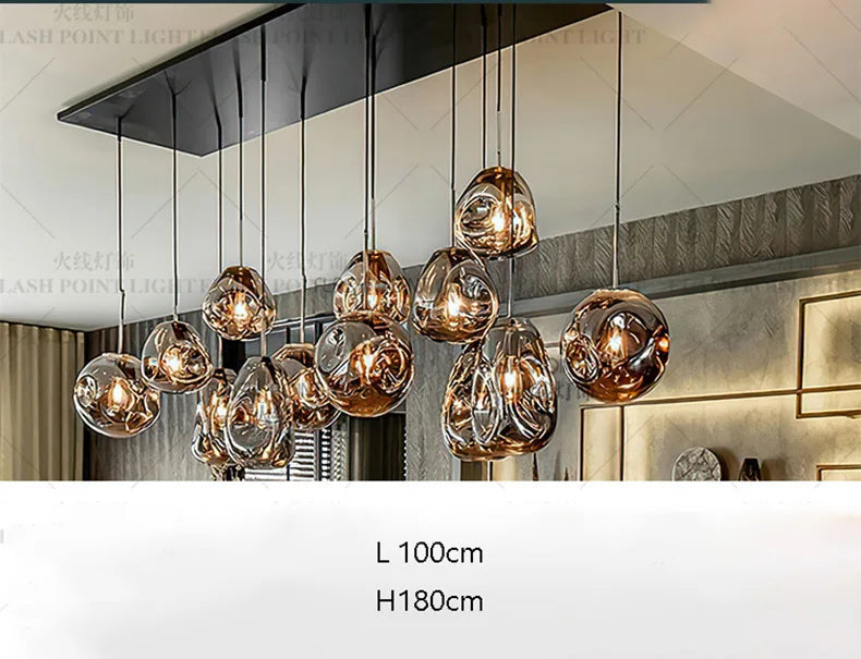 App and remote controlled glass chandelier with dimmable LED light