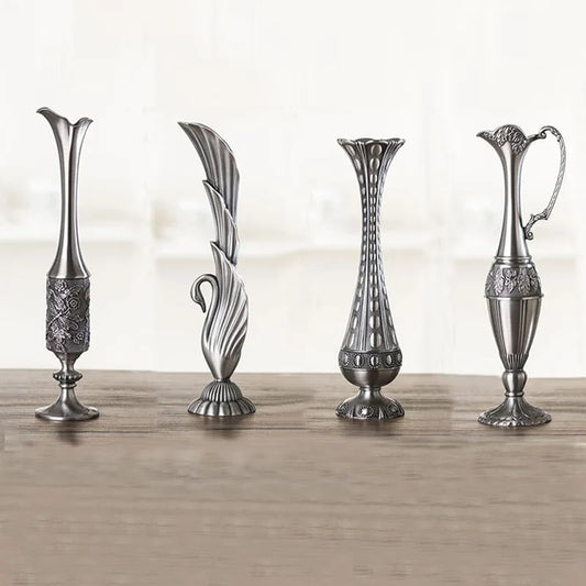 Nordic geometric electroplated metal vase housewarming gift