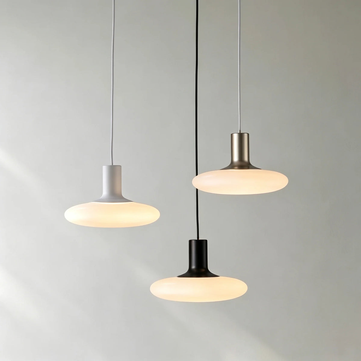 Milky Glass Aluminum Pendant Light